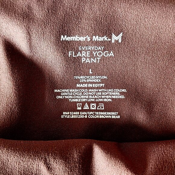 Members Mark Everyday Smoothing Flare Yoga Pants Mocha Brown Sz. L - Picture 9 of 11